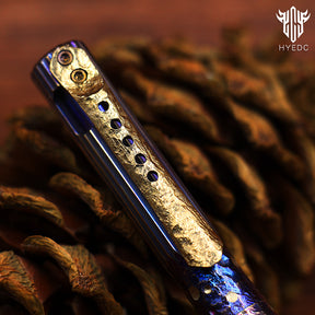 Star Sky Multipurpose Titanium Alloy Tactical Ballpoint Pen Self Defense Writing Tool for Outdoor Office Gift EDC