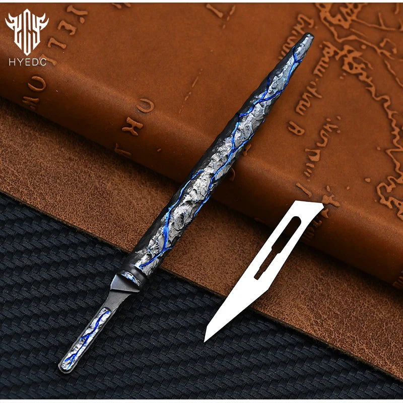 Titanium Hand Carving Rock TextureTitanium Alloy Art Knife Keychain Portable Disassembly Tool EDC