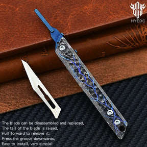 Titanium Hand Carving Rock Texture Alloy Art Knife Keychain Portable EDC Disassembly Tool Multi-Functional Compact Design