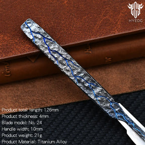 Hand Carving Rock Texture Titanium Alloy Camping Knife Sharp Folding Keychain Gift Carry-on Safe Sharp Folding Knife EDC