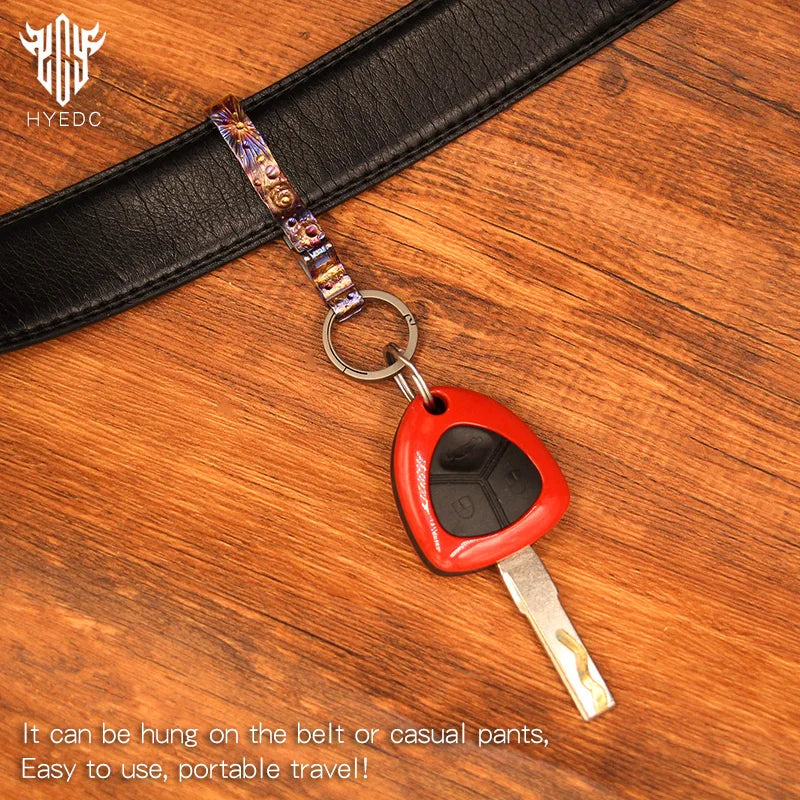 Limited Edition Titanium Alloy Belt Car Keychain Men's Waist Sports Pants Keychain Pendant Belt Buckle