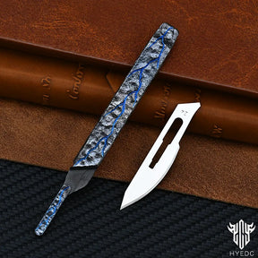 Hand Carving Rock Texture Titanium Alloy Camping Knife Sharp Folding Keychain Gift Carry-on Safe Sharp Folding Knife EDC