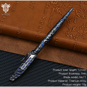 Titanium Hand Carving Rock TextureTitanium Alloy Art Knife Keychain Portable Disassembly Tool EDC