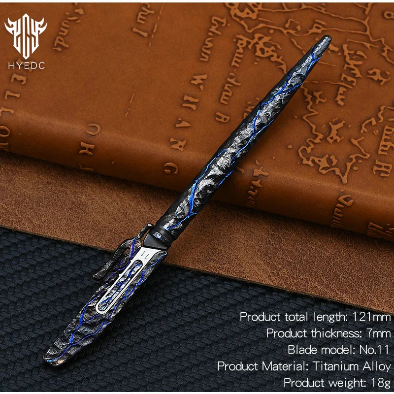 Titanium Hand Carving Rock TextureTitanium Alloy Art Knife Keychain Portable Disassembly Tool EDC