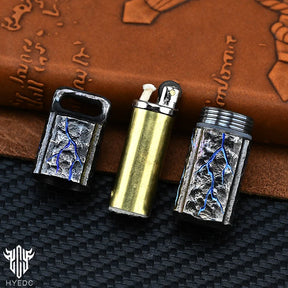 Handmade Titanium Mechanical Automatic IgnitionLighter Alloy Material EDC Gift Box
