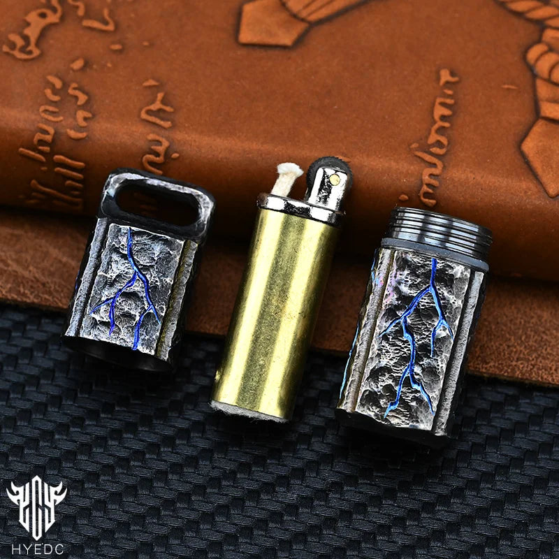 Handmade Titanium Mechanical Automatic IgnitionLighter Alloy Material EDC Gift Box