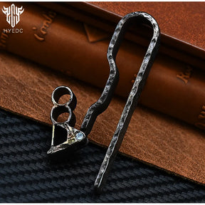 Limited Edition Titanium Hand Carved Rock Texture Keychain Alloy Belt Men's Sports Waist Pendant Car Accessory