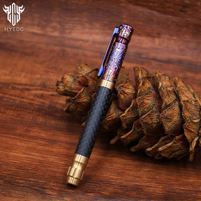 Star Sky Hand Carved Titanium Alloy Tactical Pen - Limited Edition EDC Metal Signature Neutral Outdoor Stationery