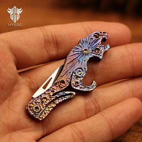 Star Sky Limited Edition Titanium Alloy Mini Knife Keychain Bottle Opener Hand Carved Portable And Detachable