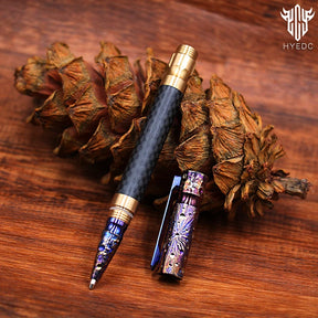 Star Sky Hand Carved Titanium Alloy Tactical Pen - Limited Edition EDC Metal Signature Neutral Outdoor Stationery