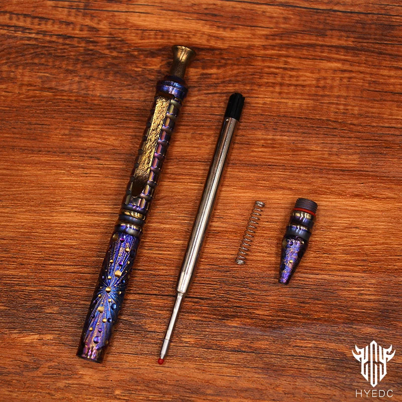 Titanium Alloy Tactical Pen Hand Carved Star Sky Limited Edition Metal Signature Neutral Outdoor Stationery EDC