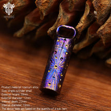 Handcarved Star Sky Mini Titanium Alloy Sealed Medicine Bottle Portable Waterproof Outdoor EDC First Aid Supply Canister