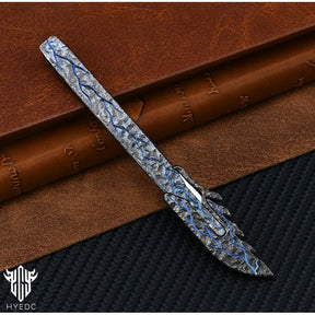 Hand Carving Rock Texture Titanium Alloy Camping Knife Sharp Folding Keychain Gift Carry-on Safe Sharp Folding Knife EDC