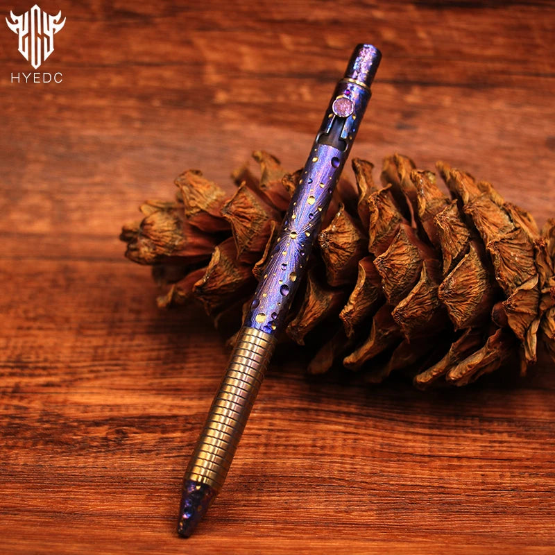 Titanium Alloy Tactical Pen Hand Carved Star Sky Limited Edition Metal Signature Pen EDC