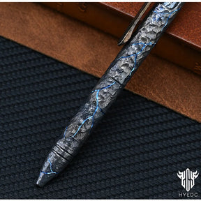 Titanium Hand Carving Rock TextureTitanium Alloy Tactical Pen Edition Tungsten Pen Decompression Metal Signature Neutral Pen EDC