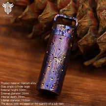 Handcarved Star Sky Mini Titanium Alloy Sealed Medicine Bottle Portable Waterproof Outdoor EDC First Aid Supply Canister
